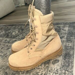 Hot Weather Army Combat Boots Men 9.5 R 275 Desert Tan Vibram Military MADE USA